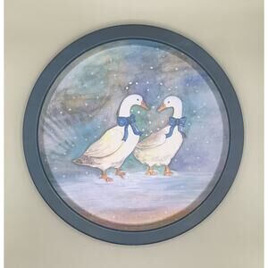 Vintage Snow Geese Metal Tin Tray Farmhouse Country Rustic Kitchen Decor JSNY